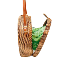 Load image into Gallery viewer, Camilla Rattan Bag  Palm Leaf
