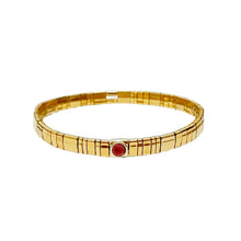 Load image into Gallery viewer, Handmade Gold Tila Bead Bracelets with Single Stone Accent
