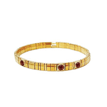 Load image into Gallery viewer, Handmade Gold Tila Bead Bracelet with Scattered Stones

