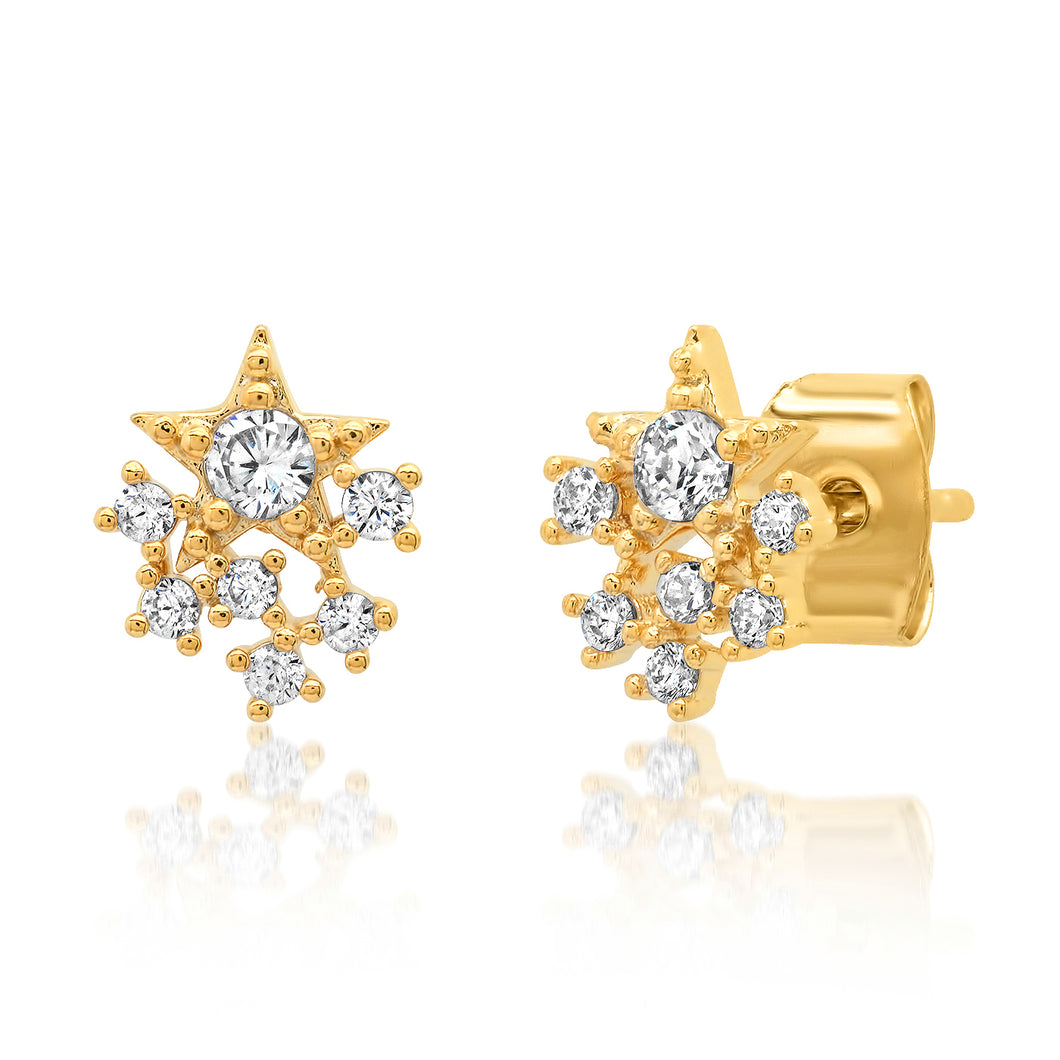 Star and Dot CZ Cluster Studs