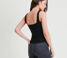 Load image into Gallery viewer, square neck black tank
