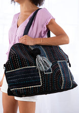 Load image into Gallery viewer, Hand Embroidered LoveStitch Weekender Bag
