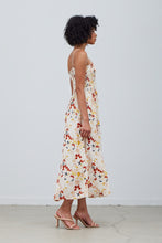Load image into Gallery viewer, Smocked Bodice Floral Satin Dress
