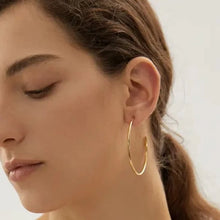 Load image into Gallery viewer, 18k Gold Hoop Earring; Large Statement Dangle Earring
