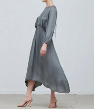 Load image into Gallery viewer, Back Tied Satin Maxi Dress
