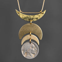 Load image into Gallery viewer, Nickel w/ Moons &amp; Hammered Crescent Adjustable

