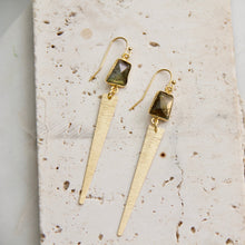 Load image into Gallery viewer, Labradorite &amp; Moonstone 14K Gold Filled Earrings
